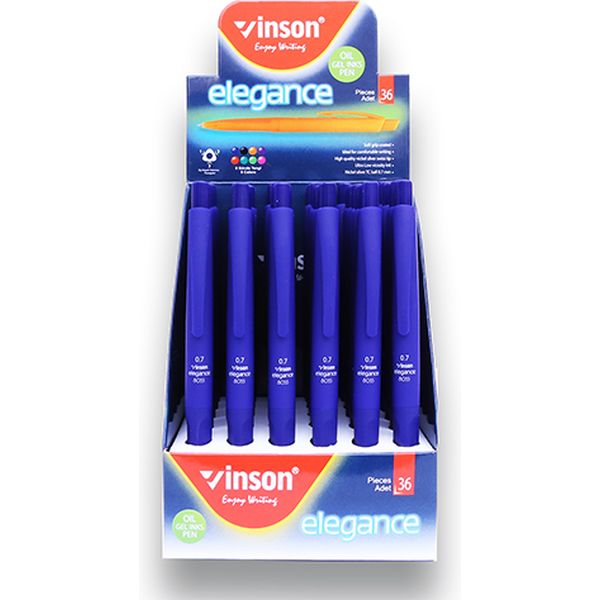 Ручка шариковая автомат., синяя, 0.7 мм, узел-игла, нажимной м-м, soft touch, VINSON Elegance Ручка шариковая автомат., синяя, 0.7 мм, узел-игла, нажимной м-м, soft touch, VINSON Elegance