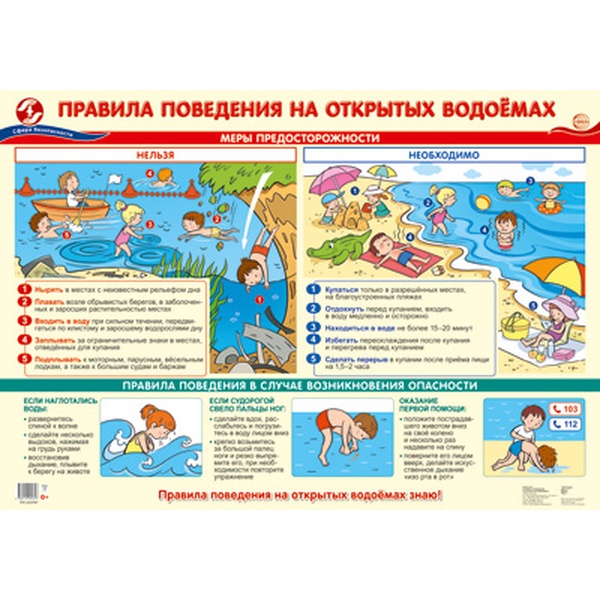 Плакат А2. Правила поведения на открытых водоемах Плакат А2. Правила поведения на открытых водоемах