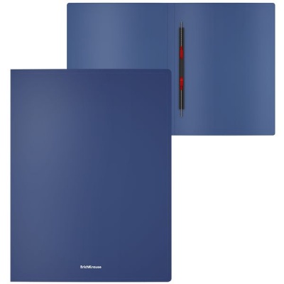 Папка с пружинным скоросшивателем, А4, PP 400 мкм, "песок", ErichKrause Matt Classic_синяя