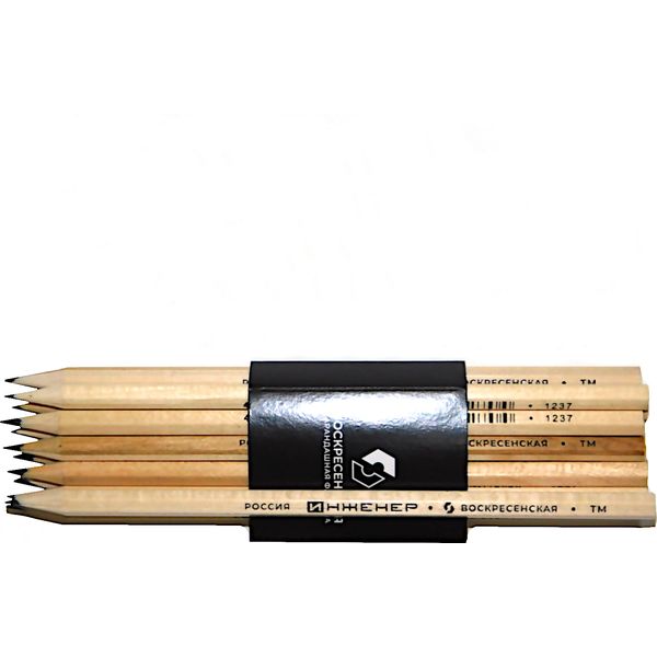 Карандаш чернографитный, ТМ/HВ, деревянный, шестигранный, натур. цвет, ВКФ Инженер Карандаш чернографитный, ТМ/HВ, деревянный, шестигранный, натур. цвет, ВКФ Инженер