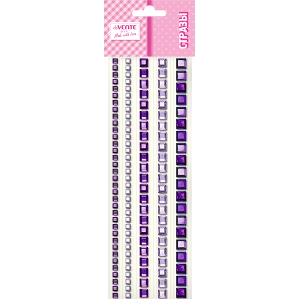 Стразы самоклеящиеся, 153 шт., круглые, 5 р-ров, цв.: оттенки аметиста, deVENTE DIY Jewelry Inspiration