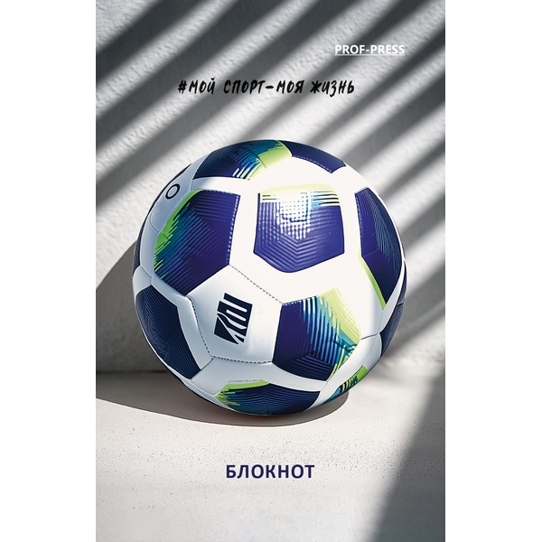 Блокнот на склейке А7, 48 л., клетка, 60 г/м², Prof-Press Разные футбольные мячи-4_2 дизайна Акция!