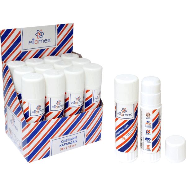 Клей-карандаш 36 г, PVA основа, вр. фикс. 2-3 мин., Eco, Attomex