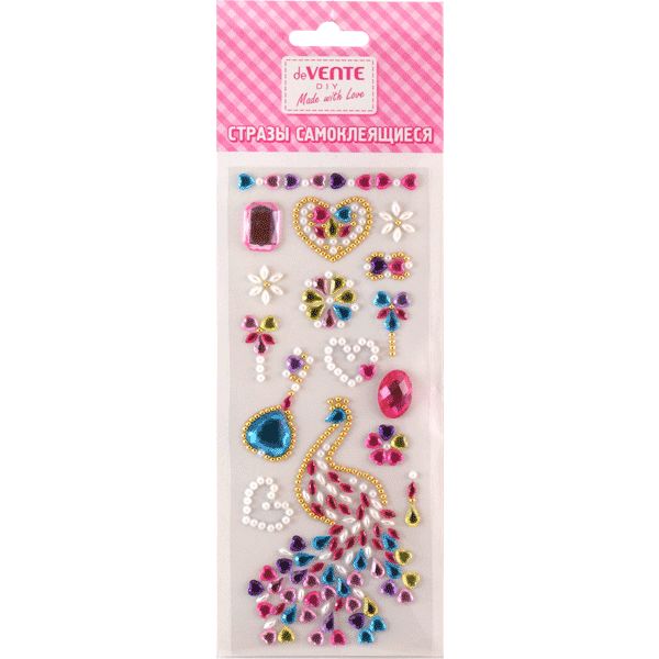 Стразы самоклеящиеся, композиция 75*180 мм, цв.: микс, deVENTE Firebird (Жар-Птица)