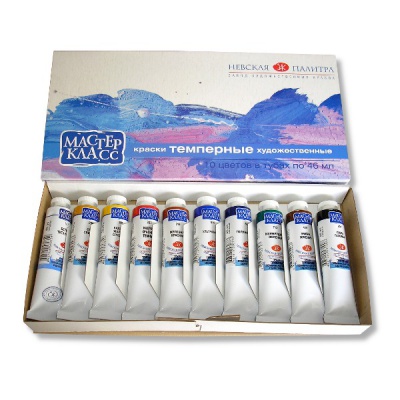 Краски темперные Мастер-Класс, 10 цветов, туба 46 мл, в к/к Краски темперные Мастер-Класс, 10 цветов, туба 46 мл, в к/к