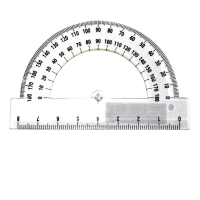 Транспортир 180°/8 см, пластиковый, прозрачный, Prof-Press