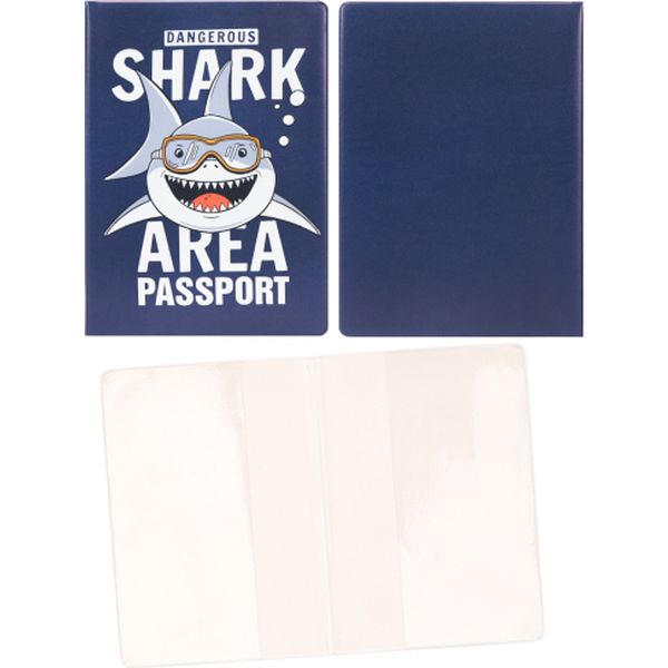 Обложка для паспорта PVC slim, MILAND Акула-улыбака   Акция!