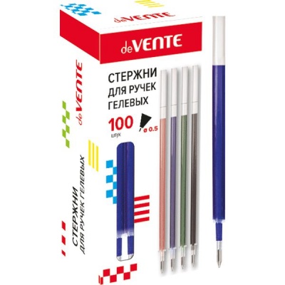 Стержень гелевый синий, 130 мм, 0.5 мм, н-к Standard, защитный колпачок, deVENTE Стержень гелевый синий, 130 мм, 0.5 мм, н-к Standard, защитный колпачок, deVENTE