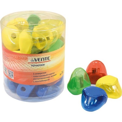Точилка пластиковая, 1 отв., контейнер, deVENTE_4 дизайна