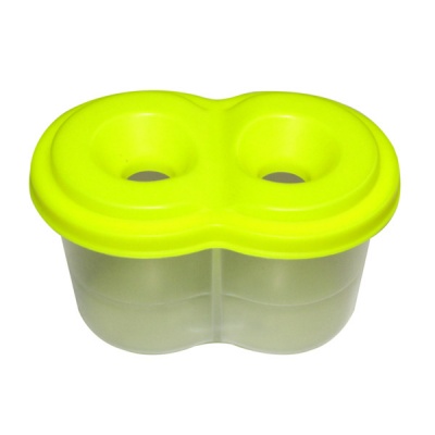 Стакан-непроливайка двойной, прозрач. емкость, цв. крышка ассорти, ЛУЧ