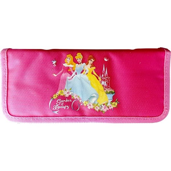 Пенал 1 отд., на молнии, 210*90*30 мм, полиэстер, Принцессы (с наполнением)  Акция!