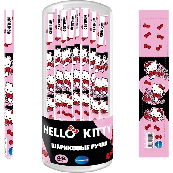 Ручка шариковая, синяя, 0.7 мм, круглая, CENTRUM Hello Kitty