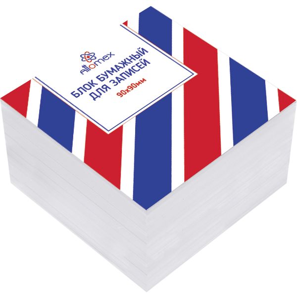 Бумага для заметок, 9*9*5 см, на склейке, 70 г/м², белая (70%), Attomex