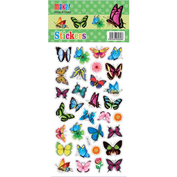 Наклейки для творчества deVENTE Butterfly world, PVC, карточка 90*160 мм Наклейки для творчества deVENTE Butterfly world, PVC, карточка 90*160 мм