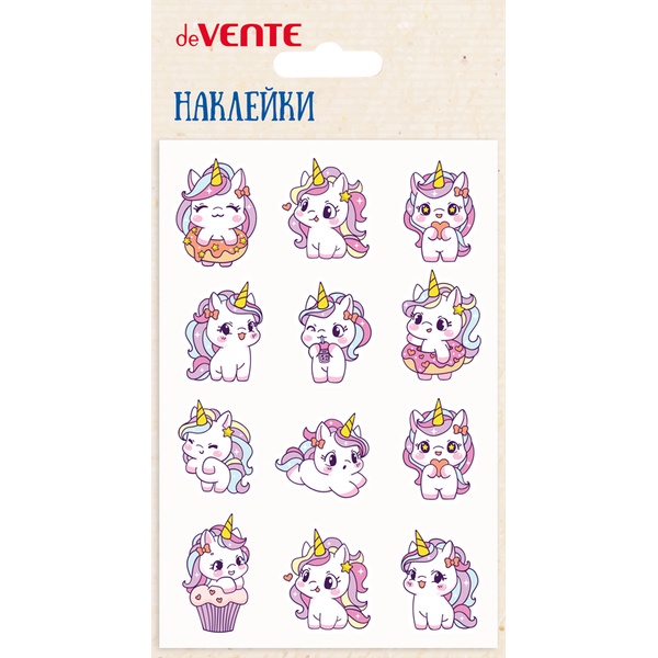 Паф-стикеры (объемные) deVENTE Unicorn pony, карточка 100*150 мм