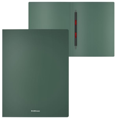 Папка с пружинным скоросшивателем, А4, PP 400 мкм, "песок", ErichKrause Matt Classic_зеленая Акция!