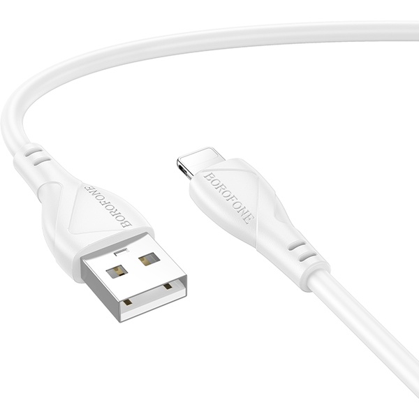 Кабель Borofone BX121 USB - Lightning 1.0м 2.4A ПВХ белый