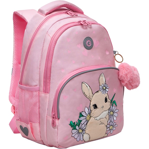 Рюкзак ученический GRIZZLY (Зайчик), 40*27*20 см, 14 л, 765 г, 2 отд, эрг. спинка  Акция!							