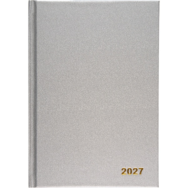 Ежедневник 2027, А5, 160 л., Attomex Basis, иск. кожа/поролон, бел. блок, 2 ляссе, серебристый