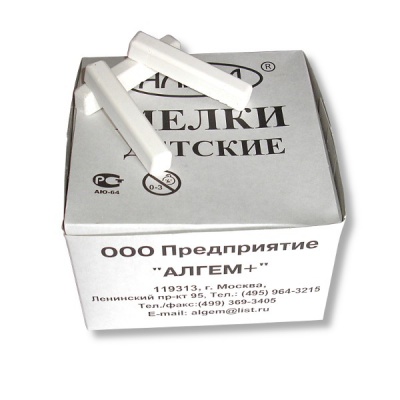 Мелки школьные белые 100 шт. АЛГЕМ, средней твердости, квадратные Мелки школьные белые 100 шт. АЛГЕМ, средней твердости, квадратные