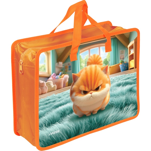 Папка-портфель А4, пластиковая, на молнии, 1 отд., deVENTE Angry Cat