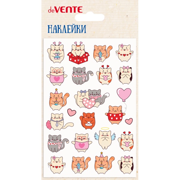 Паф-стикеры (объемные) deVENTE Cats&love, карточка 100*150 мм Паф-стикеры (объемные) deVENTE Cats&love, карточка 100*150 мм