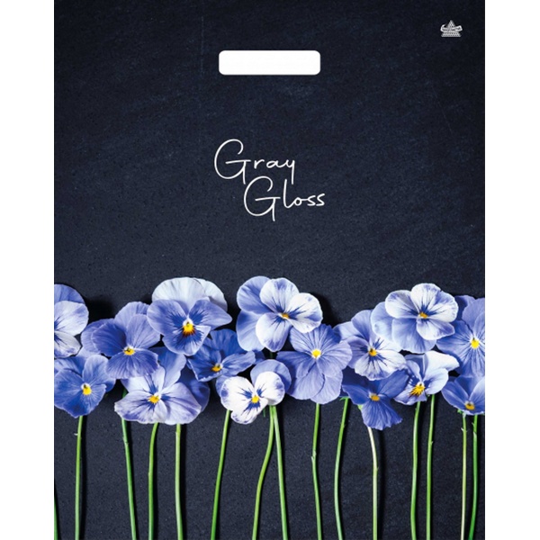 Пакет с вырубной ручкой, 48*39 см, полиэтилен 50 мкм, Грэй Глосс_Анютины глазки Пакет с вырубной ручкой, 48*39 см, полиэтилен 50 мкм, Грэй Глосс_Анютины глазки