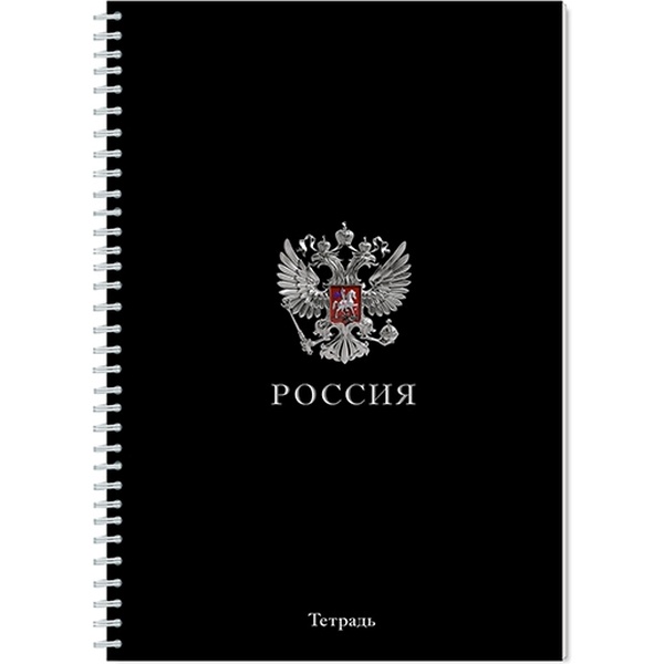 Тетрадь А4, на гребне, 96 л., клетка, 60 г/м2, обл. мел. картон, вд-лак, КТС-ПРО Россия