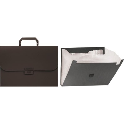 Папка-портфель А4, 13 отд., PP 700 мкм, замок-защелка, Attomex_черная