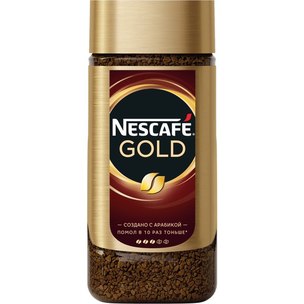 Кофе растворимый Nescafe Gold 190 г сублимированный, в стеклянной банке