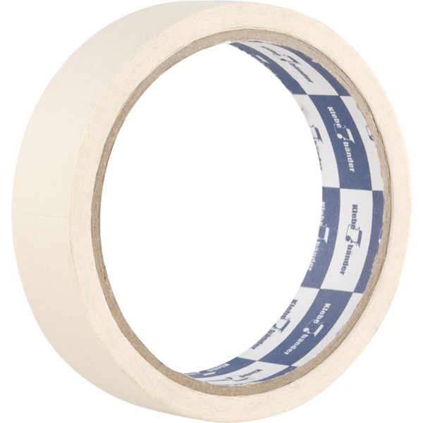 Лента клейкая малярная, 25 мм * 30 м, крепп 115 мкм, карт. втулка, Klebebander