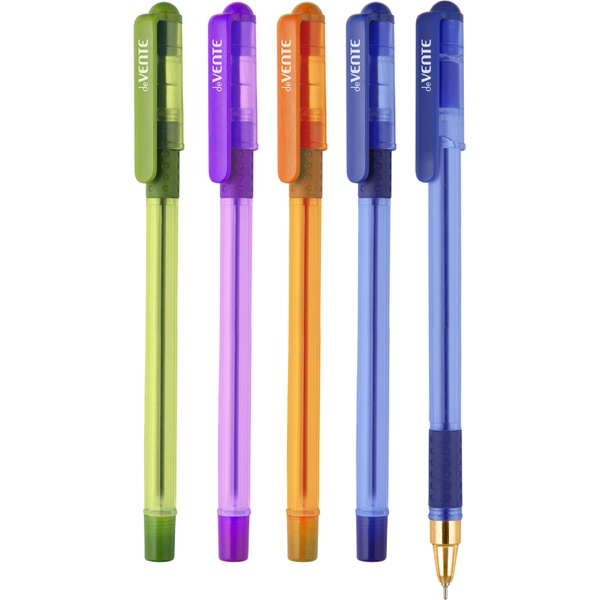 Ручка шариковая, синяя, Ø 0.5 мм, тон. корп., эрг. грип, метал. н-к, speed pro, deVENTE Mr. Gold_4 дизайна