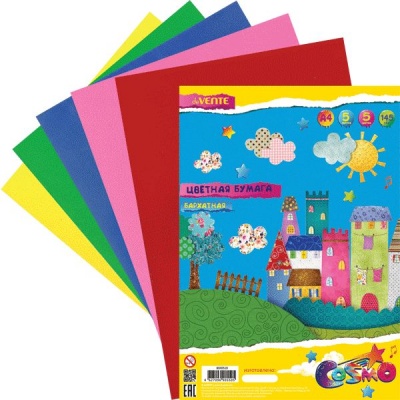 Бумага цветная бархатная 5 цв., 5 л., А4, 1-ст., 145 г/м2, в п/п, deVENTE Cosmo