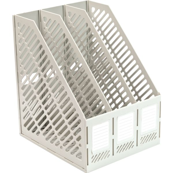 Лоток вертикальный, 3 секции, 215 мм, пластиковый, сборный, ErichKrause Classic_серый Акция!