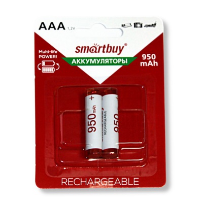Аккумулятор AAA/HR03 (2BL) 950 mAh, 1.2 V, NiMh, Smartbuy (кратно 2) Аккумулятор AAA/HR03 (2BL) 950 mAh, 1.2 V, NiMh, Smartbuy (кратно 2)
