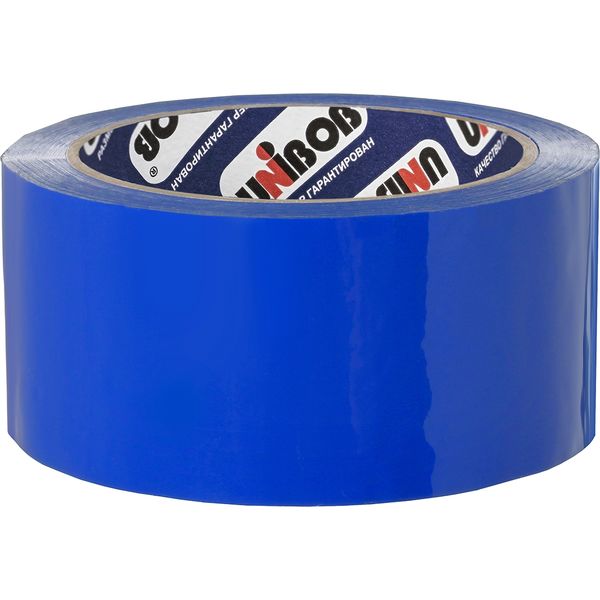 Лента клейкая упаковочная 48 мм * 66 м, BOPP 45 мкм, синяя, UNIBOB 600