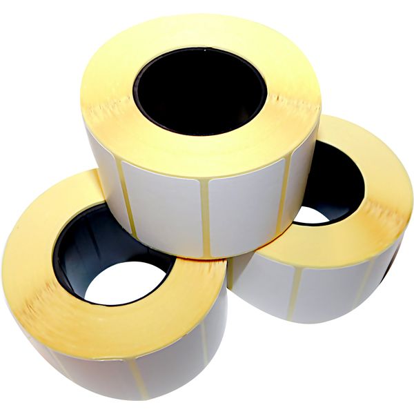 Этикетка термотрансферная 43*25 мм, 900 шт., белая (полуглянец), пластик. втулка 40 мм Акция!