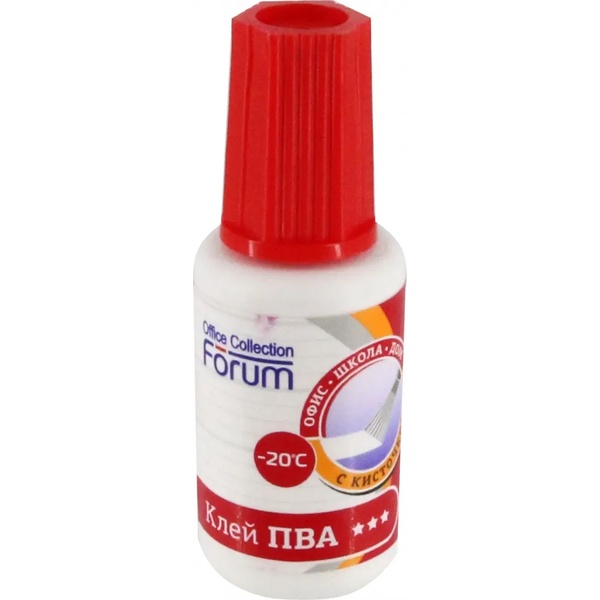 Клей ПВА, 20 г, кисточка, FORUM Office Collection