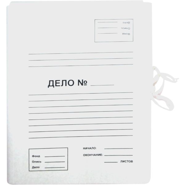 Папка для бумаг с завязками, А4, немелованный картон 300 г/м², белая, COLORCODE