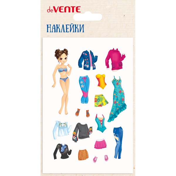 Паф-стикеры (объемные) deVENTE Одевайка_Модель, мягкие, карточка 100*150 мм Паф-стикеры (объемные) deVENTE Одевайка_Модель, мягкие, карточка 100*150 мм