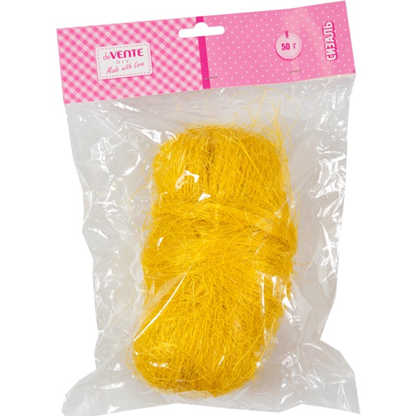 Волокно сизалевое натуральное deVENTE,  50 г, желтое, в п/п*