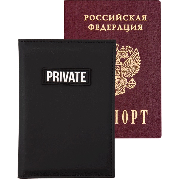 Обложка для паспорта иск. кожа/PVC, цв.: черный, deVENTE Private Обложка для паспорта иск. кожа/PVC, цв.: черный, deVENTE Private