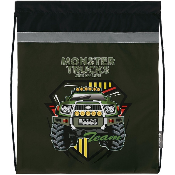 Сумка для сменной обуви SCHOOLFORMAT Monster truck, 42*34 см, светоотр. полоса