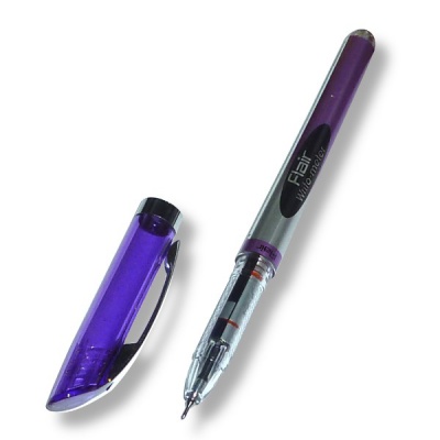 Ручка шариковая, синяя, Ø 0.7 мм "игла", круг. корп., рифл. упор, ДП 10 км, FLAIR Writo-Meter 