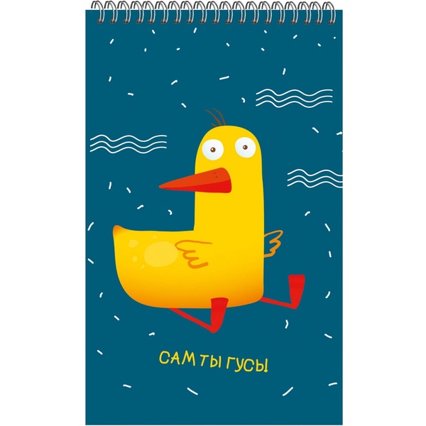 Блокнот на гребне А7, 40 л., клетка, 60 г/м², Listoff Уточки    Акция!
