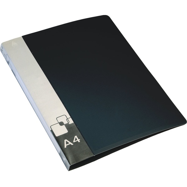 Папка на 2-х кольцах, А4, PP 700 мкм, "песок", 27 мм, внутр. карман, Бюрократ_черная