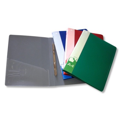 Папка с пружинным скоросшивателем, А4, PP 700 мкм, "песок", торц./вн. карм., БЮРОКРАТ_5 цветов