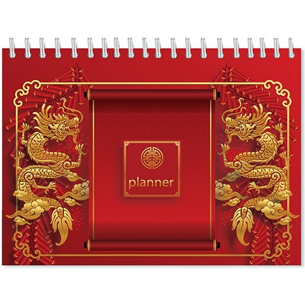 Планинг недатированный, А6+, 64 л., 60 г/м2, обл. мел. картон, гребень, PLANO Дракон