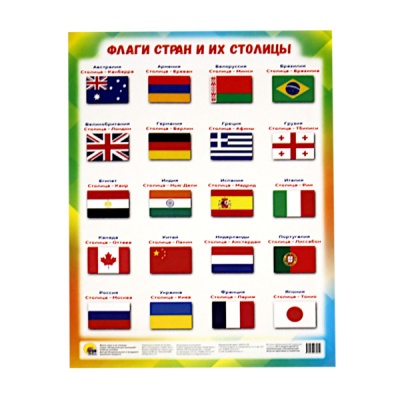 Плакат А4. Флаги стран и их столицы
