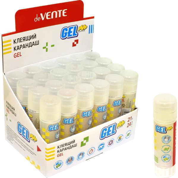 Клей-карандаш 21 г deVENTE. Gel, проф. PVP формула, гладкое нанесение, кристально-прозрачный Клей-карандаш 21 г deVENTE. Gel, проф. PVP формула, гладкое нанесение, кристально-прозрачный